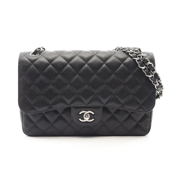 CHANEL Jumbo Matelasse 30 Classic Large W Flap chain Shoulder Bag Calfskin SHW B