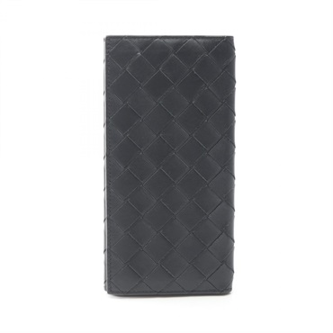 BOTTEGA VENETA Intrecciato Wallet leather Black Used mens