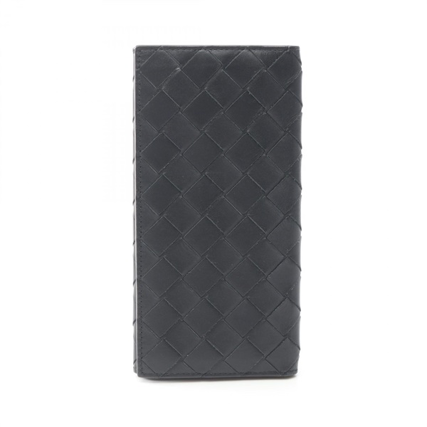 BOTTEGA VENETA Intrecciato Wallet leather Black Used mens