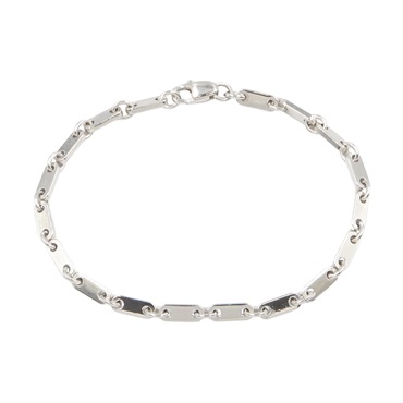 CARTIER Figaro Chain Bracelet Bangle 18KWG White Gold Used Unisex