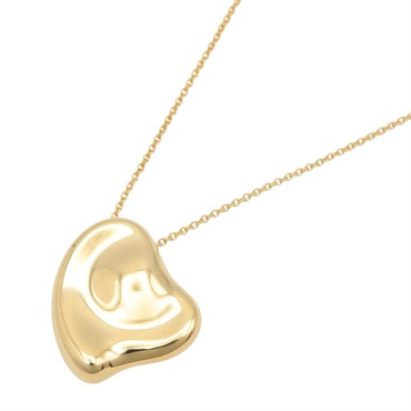 TIFFANY＆CO Full Heart Long Necklace Pendant 18KYG Yellow Gold Used Women