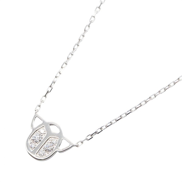 CARTIER Scarab Diamond Necklace Pendant 18KWG White Gold Used Women 37.5-40.5cm