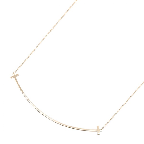 TIFFANY＆CO T Smile Large Necklace 18KPG Pink Rose Gold Used women