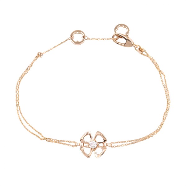BVLGARI Fiorever SM 1PD Diamond Bracelet 18KRG Pink Rose Gold Clear Used Women