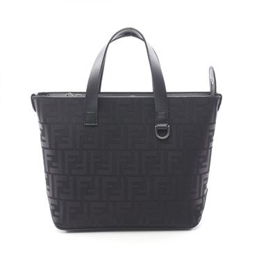 FENDI FF Shopping Small Handbag 7VA658AVC6F05TR canvas leather Black NEW