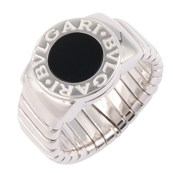 Bvlgari Bvlgari Onyx Ring 18KWG White Gold Black Used unisex US size 6.75 #53