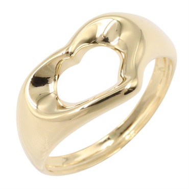 TIFFANY＆CO Open heart Ring 18KYG Yellow Gold Used women US size 5.5