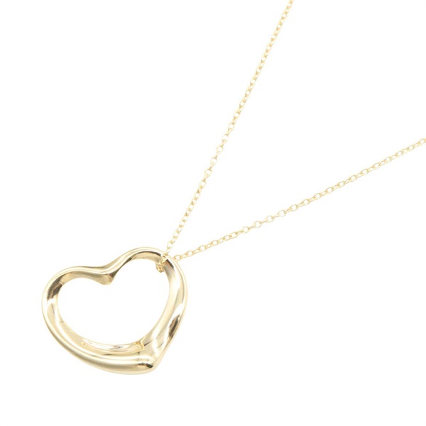 TIFFANY＆CO Open Heart Medium Necklace Pendant 18KYG Yellow Gold Used women
