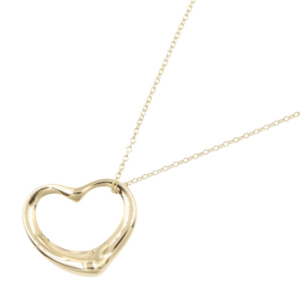 TIFFANY＆CO Open Heart Necklace Large Pendant 18KYG Yellow Gold Used Women