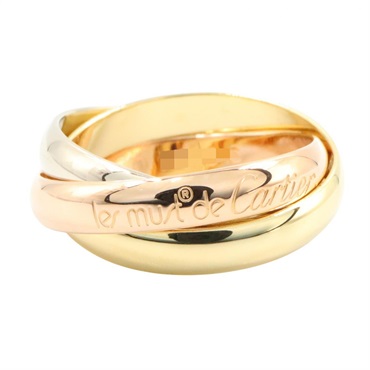 CARTIER Trinity Ring18KYG Yellow 18KPG 18KWG Three gold used US size 5.5 #51