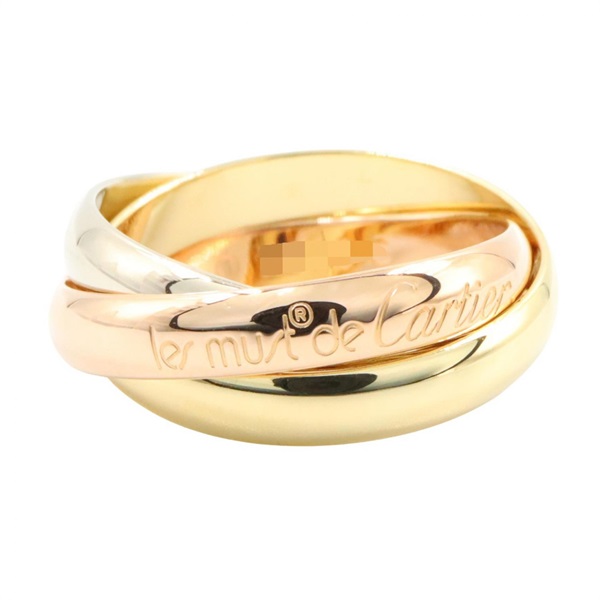 CARTIER Trinity Ring18KYG Yellow 18KPG 18KWG Three gold used US size 5.5 #51