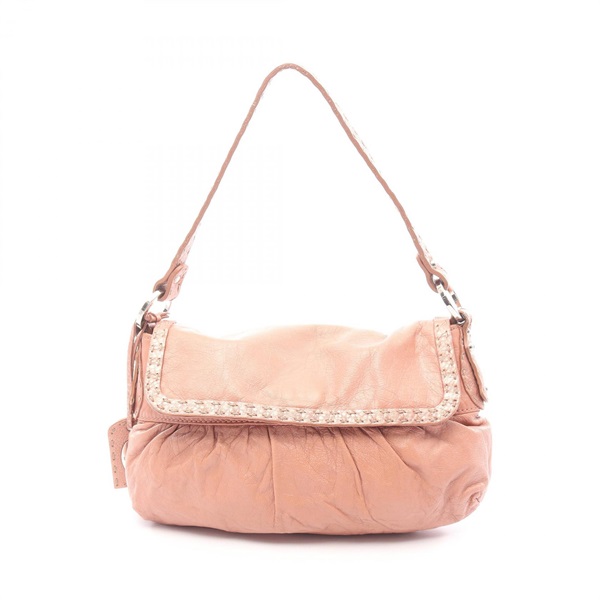 FENDI Selleria Handbag leather Pink Used Women