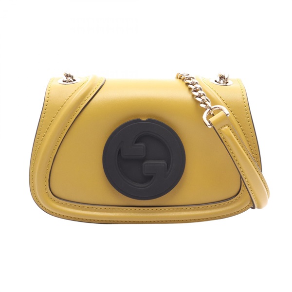 GUCCI Blondie Chain Shoulder Crossbody Bag 815711 leather rubber Yellow Used GG