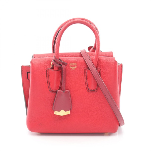 MCM MINI MILLA 2WAY Crossbody Shoulder Handbag leather Red Used Women