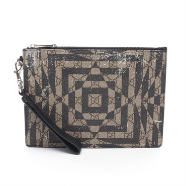 GUCCI GG Kaleido Clutch bag 411768 Coated canvas leather Beige Brown Used