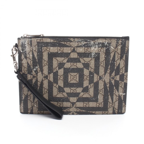 GUCCI GG Kaleido Clutch bag 411768 Coated canvas leather Beige Brown Used