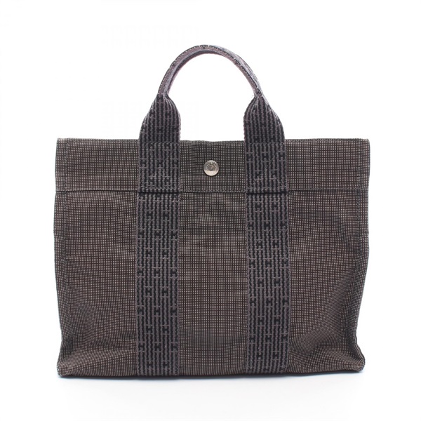 HERMES Herline PM Hand Tote Bag Nylon canvas Gray Used Women SHW