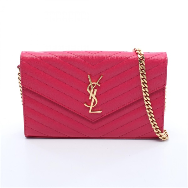SAINT LAURENT PARIS Cassandra Classic Shoulder Bag 377828 leather Pink Used GHW