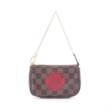 LOUIS VUITTON Mini Pochette Accessoires Handbag N58011 Damier canvas Red used LV