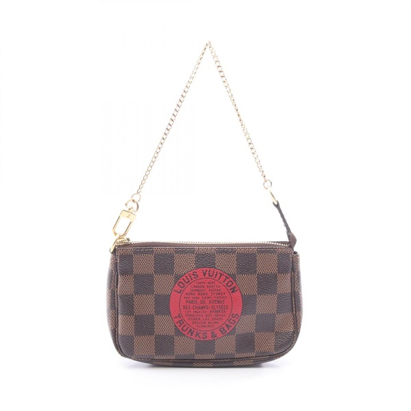 LOUIS VUITTON Mini Pochette Accessoires Handbag N58011 Damier canvas Red used LV