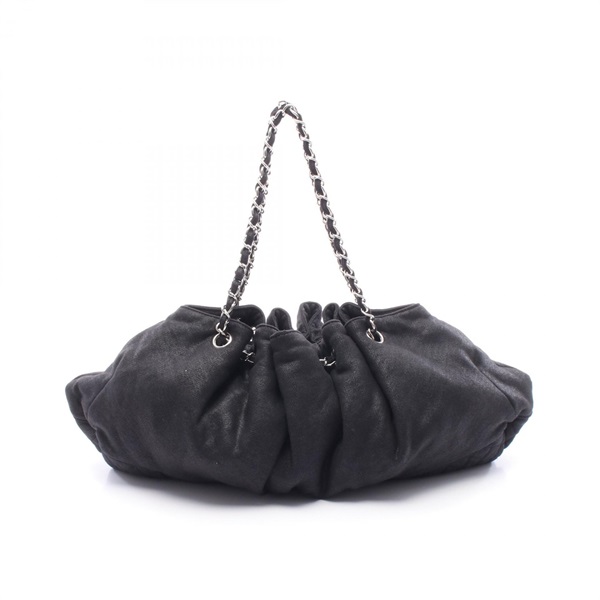 CHANEL Melrose Cabas Cruise Line Chain Shoulder Bag A37056 Cotton jersey BK Used