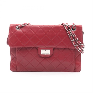 CHANEL Matelasse chain Shoulder Bag Lambskin Red Used Women SHW