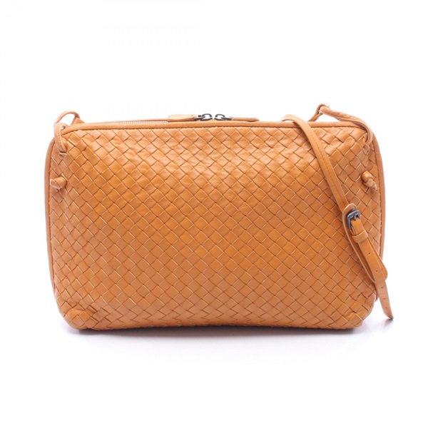 BOTTEGA VENETA Intrecciato Crossbody Shoulder Bag leather Brown Used Women