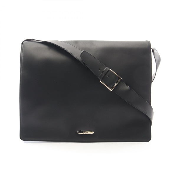 Salvatore Ferragamo Messenger Crossbody Shoulder Bag leather Black Used mens
