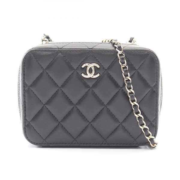 CHANEL Trendy CC Mini matelasse chain crossbody Shoulder Bag Lambskin Black Used