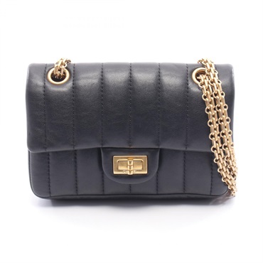 CHANEL 2.55 chain Shoulder hand Bag AS0874 Lambskin leather) Black Used GHW