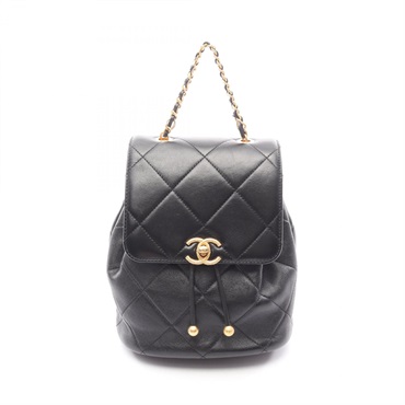CHANEL CHANEL19 Rucksack Backpack Lambskin leather Black Used Women GHW