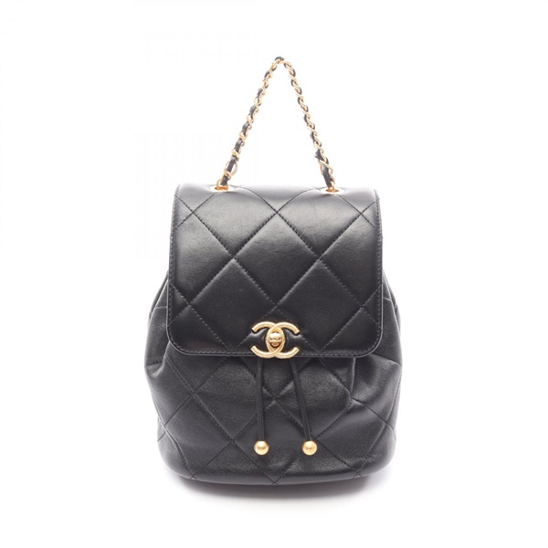 CHANEL CHANEL19 Rucksack Backpack Lambskin leather Black Used Women GHW