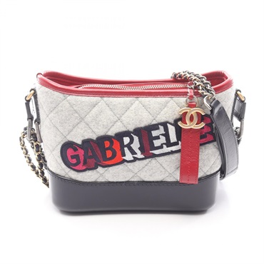 CHANEL Gabrielle de Chanel Small Hobo chain shoulder Bag A91810 wool leather