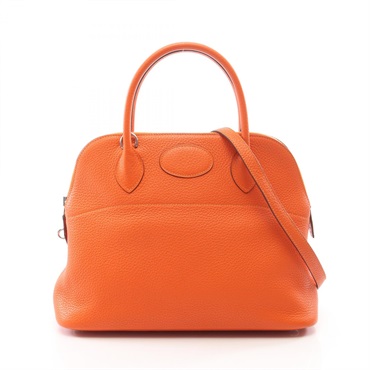 HERMES Bolide31 Shoulder Handbag Clemence leather Orange poppy Used Women T SHW