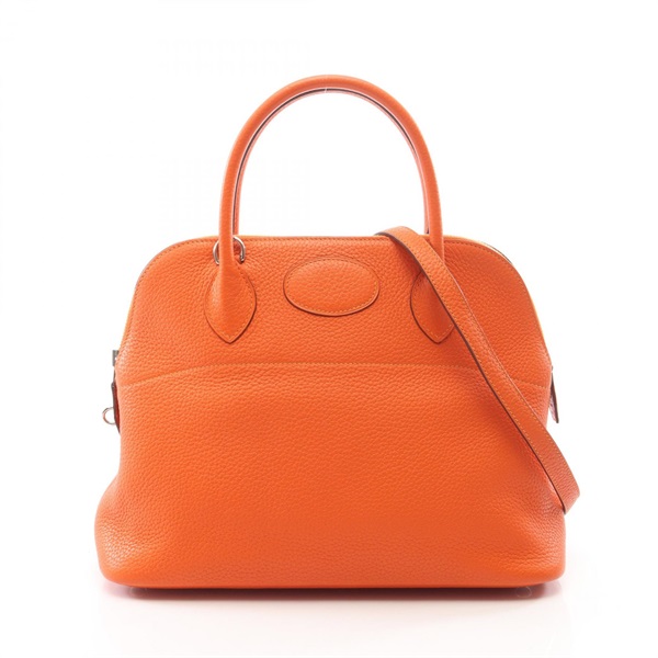 HERMES Bolide31 Shoulder Handbag Clemence leather Orange poppy Used Women T SHW