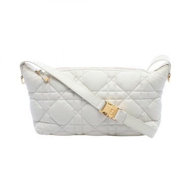 Dior DIORTRAVEL Nomad Pouch Cannage Shoulder Bag leather White Used Crossbody