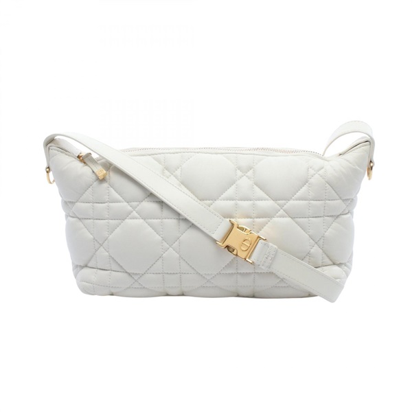 Dior DIORTRAVEL Nomad Pouch Cannage Shoulder Bag leather White Used Crossbody