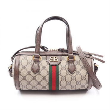 GUCCI BALENCIAGA The Hacker Project Barrel Crossbody Handbag 680123 canvas used