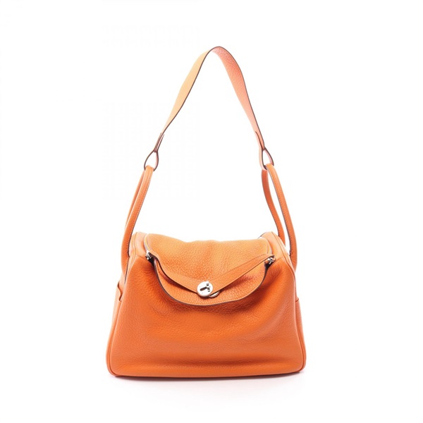 HERMES Lindy 34 Shoulder Bag Taurillon leather Orange Used Women M SHW