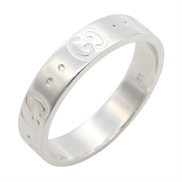 GUCCI Icon Ring 18KWG White Gold Used Women US size #5.5 #11