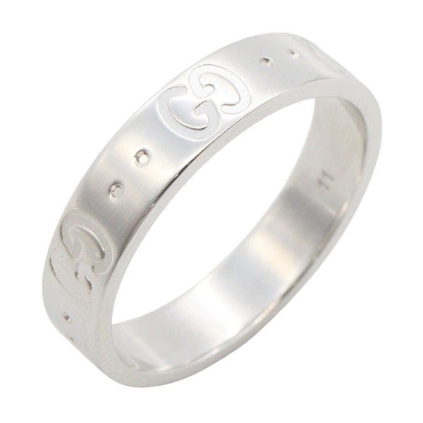 GUCCI Icon Ring 18KWG White Gold Used Women US size #5.5 #11