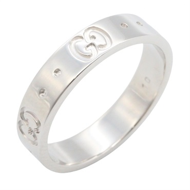 GUCCI Icon Ring 18KWG White Gold Used Women US size #5 #10