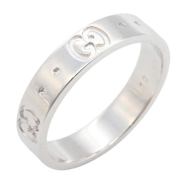 GUCCI Icon Ring 18KWG White Gold Used Women US size #5 #10