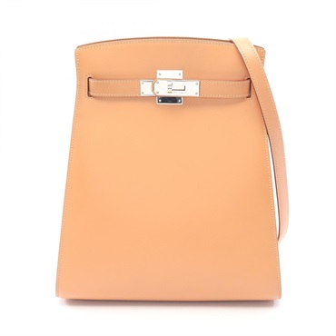 HERMES Kelly Sports MM Shoulder crossbody Bag B Box calf leather Beige Used SHW