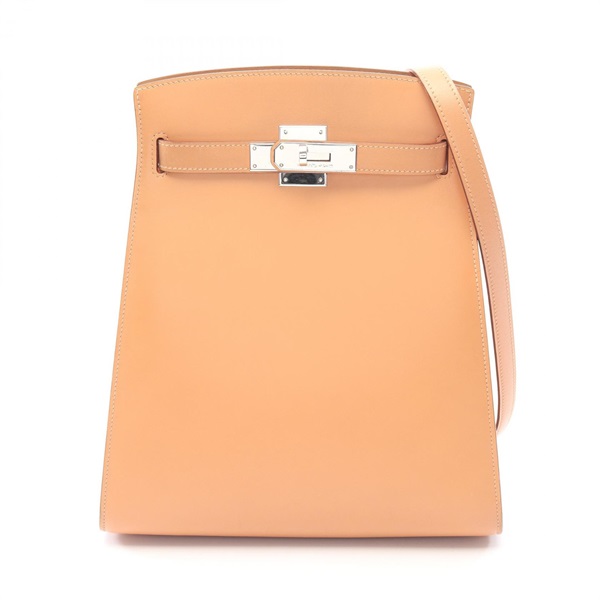 HERMES Kelly Sports MM Shoulder crossbody Bag B Box calf leather Beige Used SHW