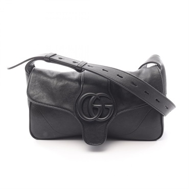 GUCCI Aphrodite Small Shoulder Bag 767226 leather Black Used Women GG