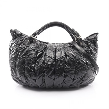 Miu Miu Quilting 2WAY Crossbody Shoulder Handbag Patent leather Black Used Women