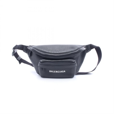 BALENCIAGA Everyday Waist bum belt bag 529765 leather Black Used Women