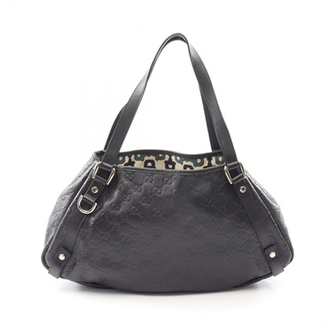 GUCCI Abby Guccissima Shoulder Bag 130736 leather Black Used Women