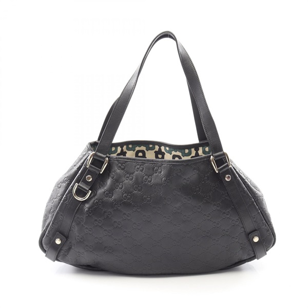 GUCCI Abby Guccissima Shoulder Bag 130736 leather Black Used Women